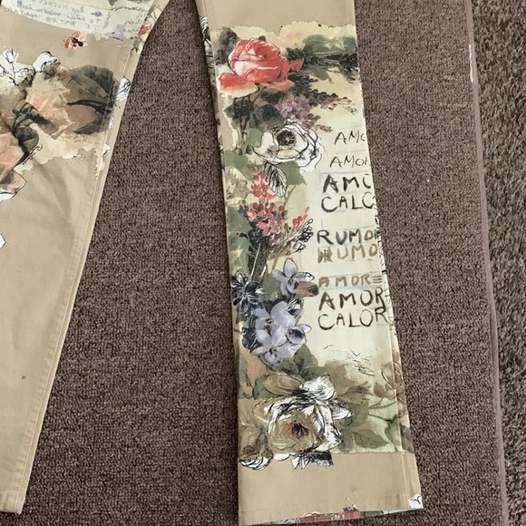 Roberto Cavalli Floral and letters Vintage Straight pants made in Italy - Picture 5 of 16